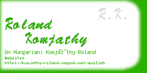 roland komjathy business card